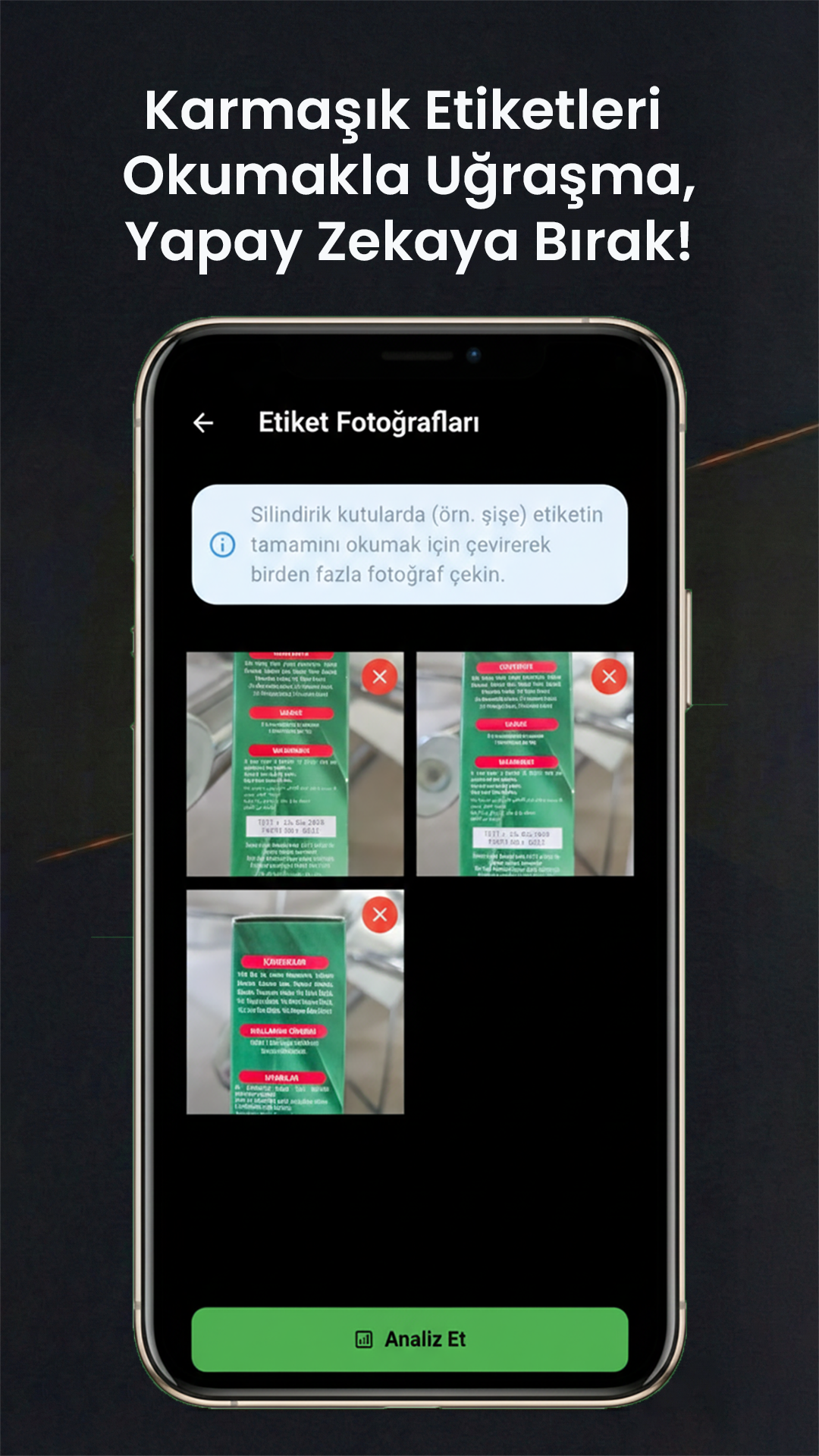 Karmaşık etiketleri okumakla uğraşma, yapay zekaya bırak!