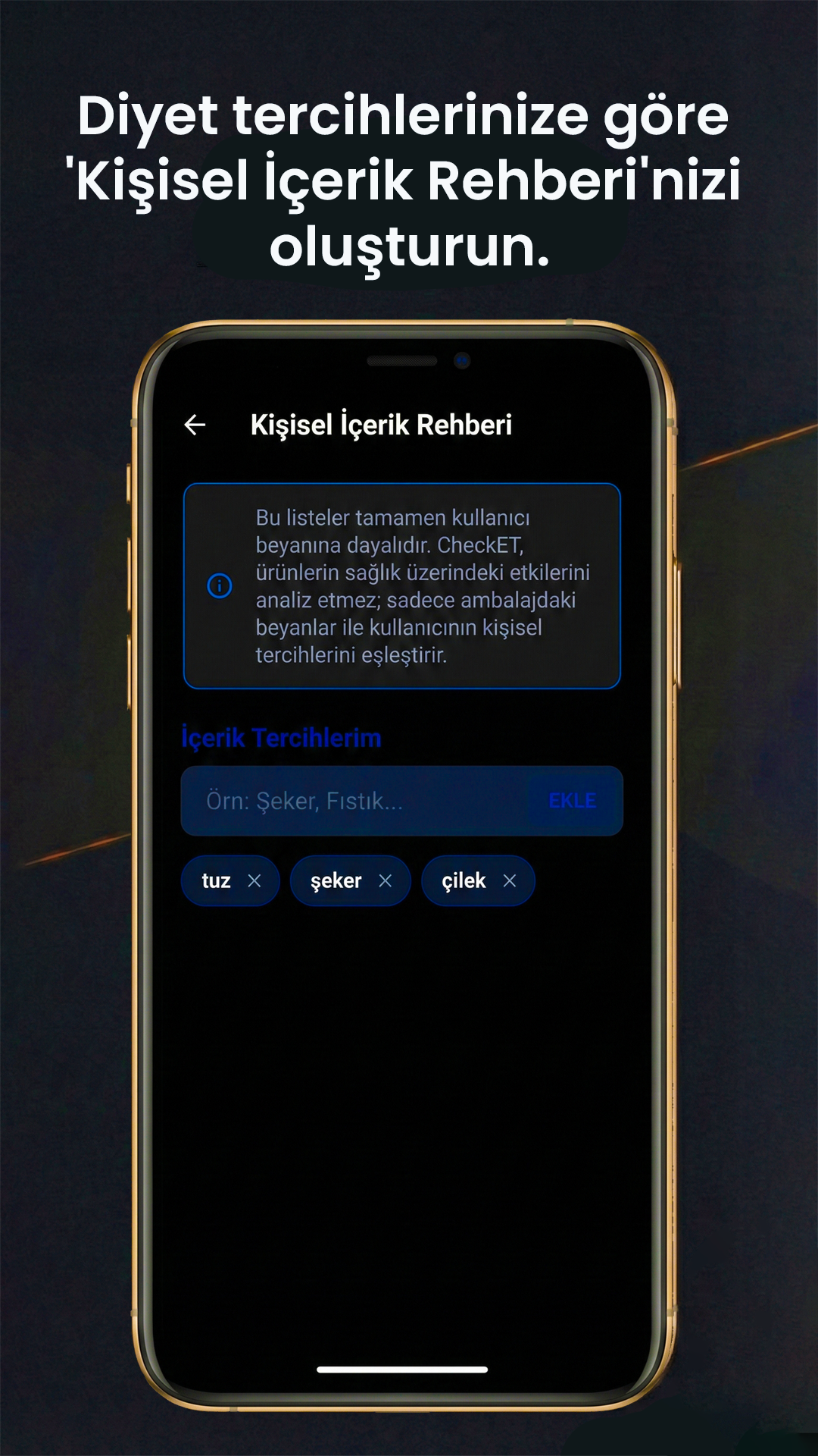 Kişisel alerjen ve içerik rehberi